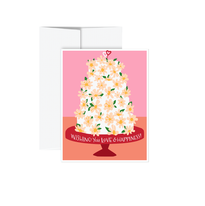 Greeting Card - Wedding Cake (Pink)