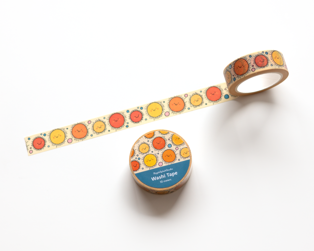 Cute Happy Smiling Sun Washi Tape
