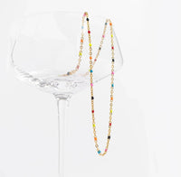 Paisley multi confetti chain necklace | 18k gold plated