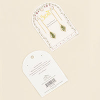 Pressed Flower Thread Earring - Green Bracken Fern/Gold