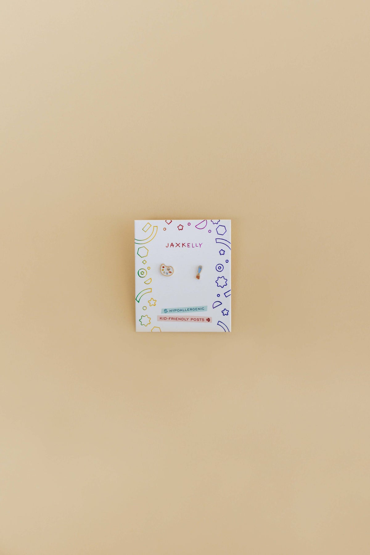 Artist Palette Enamel Flat Back Earrings