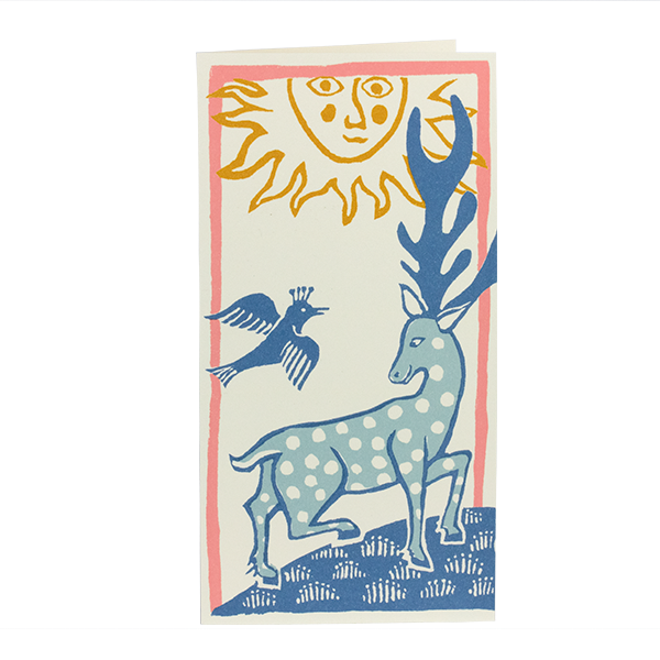 Pack of Ten Smaller Long Cards Deer and Bird