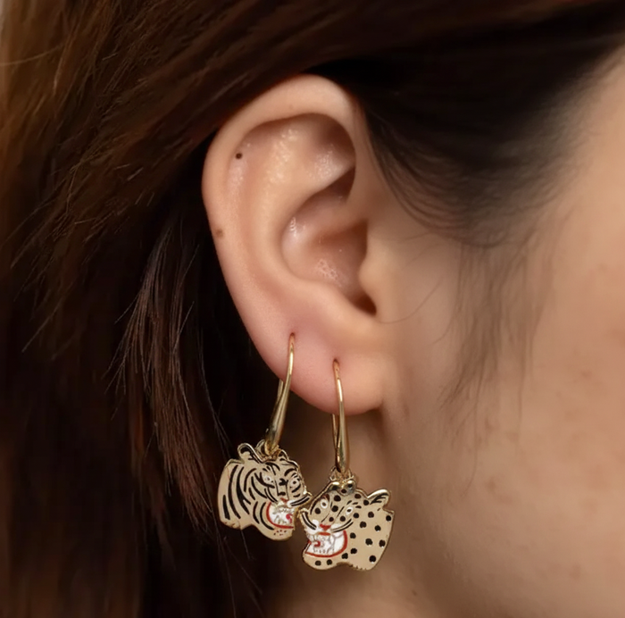 Tiger & Cheetah Earrings - Kristina Micotti Gold Jewelry