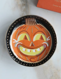 Halloween Porcelain Trinket Dish | Vintage Jack-o-Lantern