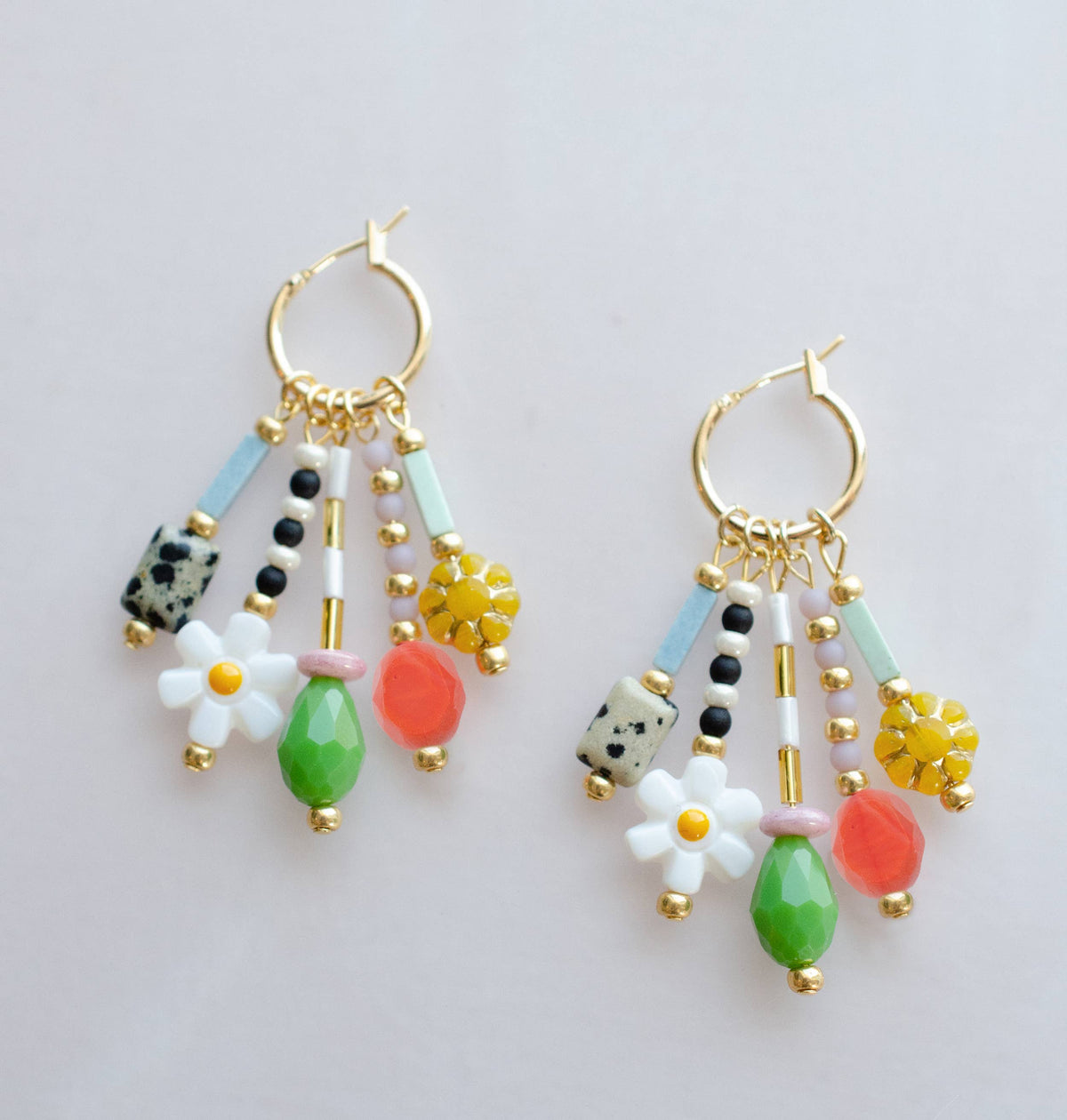 Della Dangle Earrings - Colorful Beaded Charm Earrings / Jill Makes