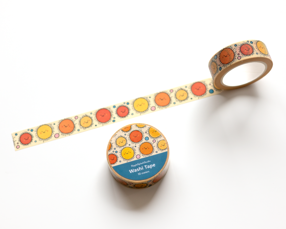 Cute Happy Smiling Sun Washi Tape
