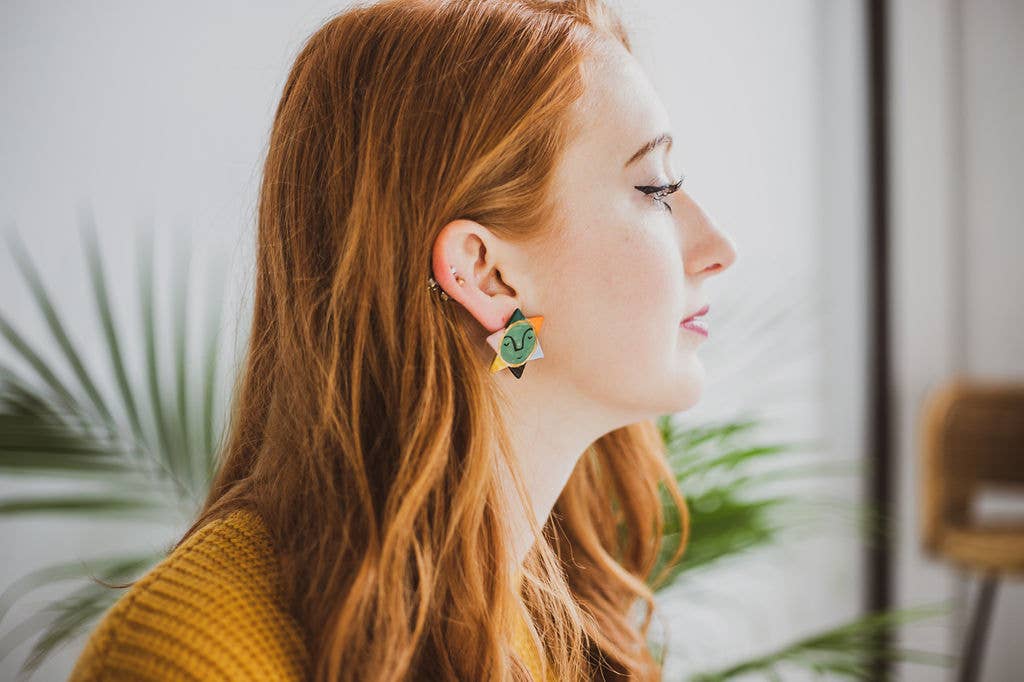 Midcentury Sun Stud Earrings