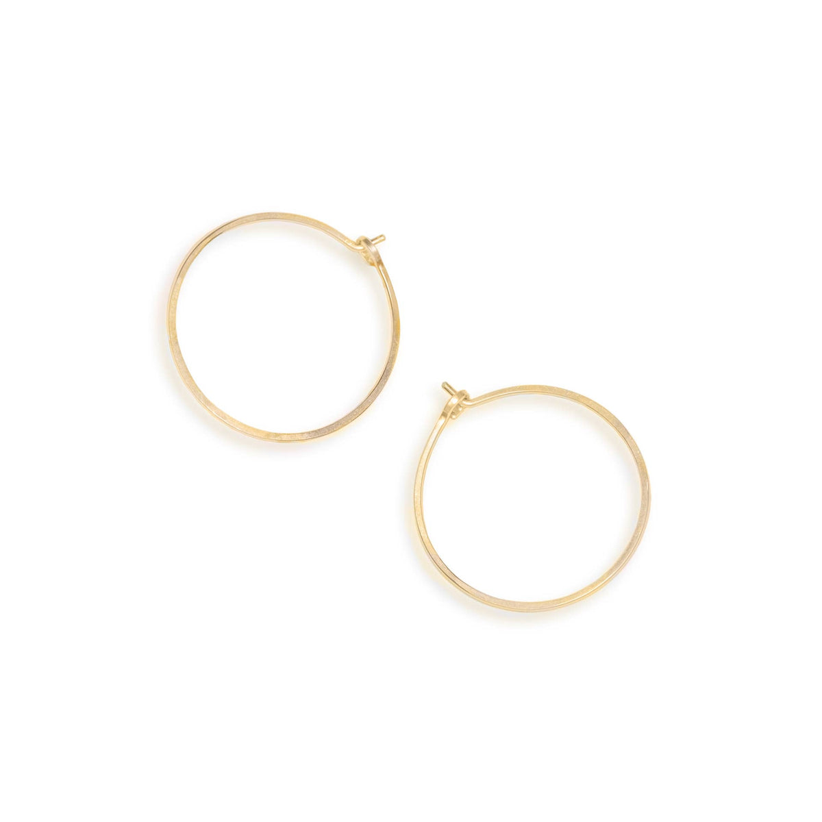 Minimal Hammered Hoops, Handmade SMALL CIRCLE