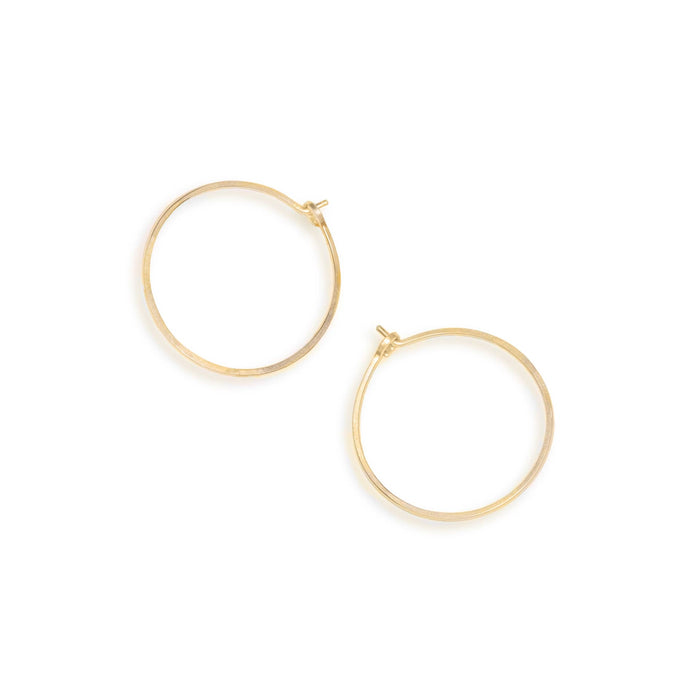 Minimal Hammered Hoops, Handmade SMALL CIRCLE