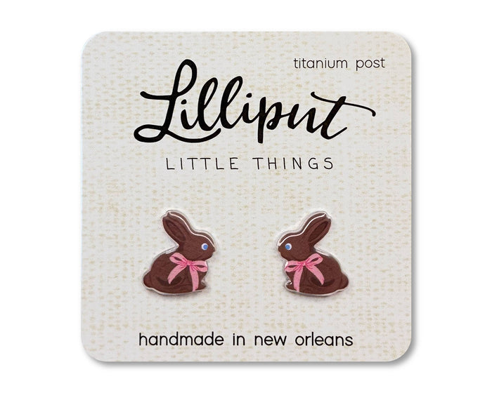 Chocolate Easter Bunny Earrings / Lilliput