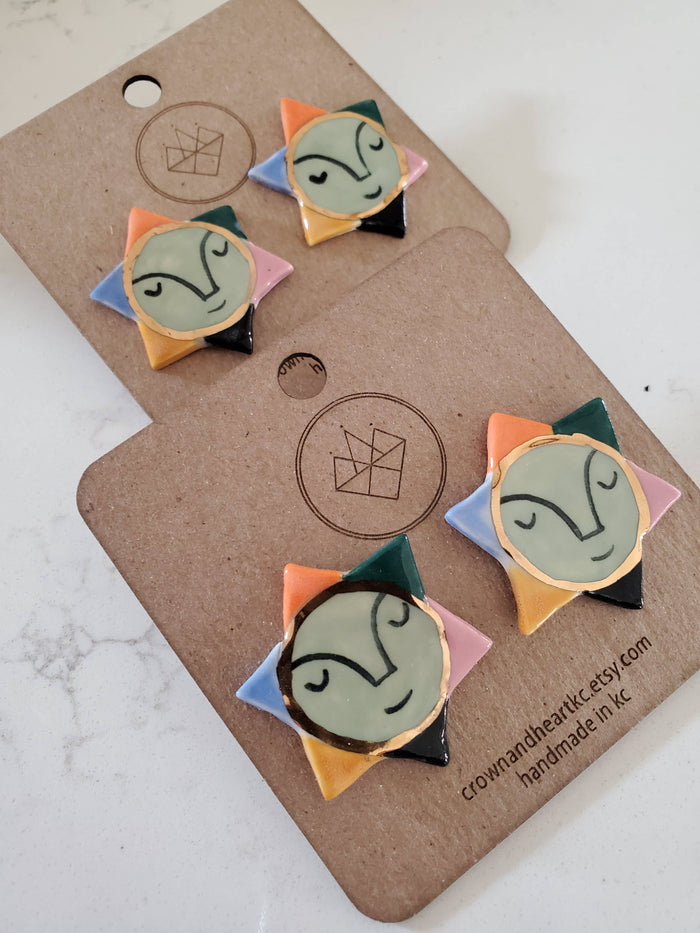 Midcentury Sun Stud Earrings