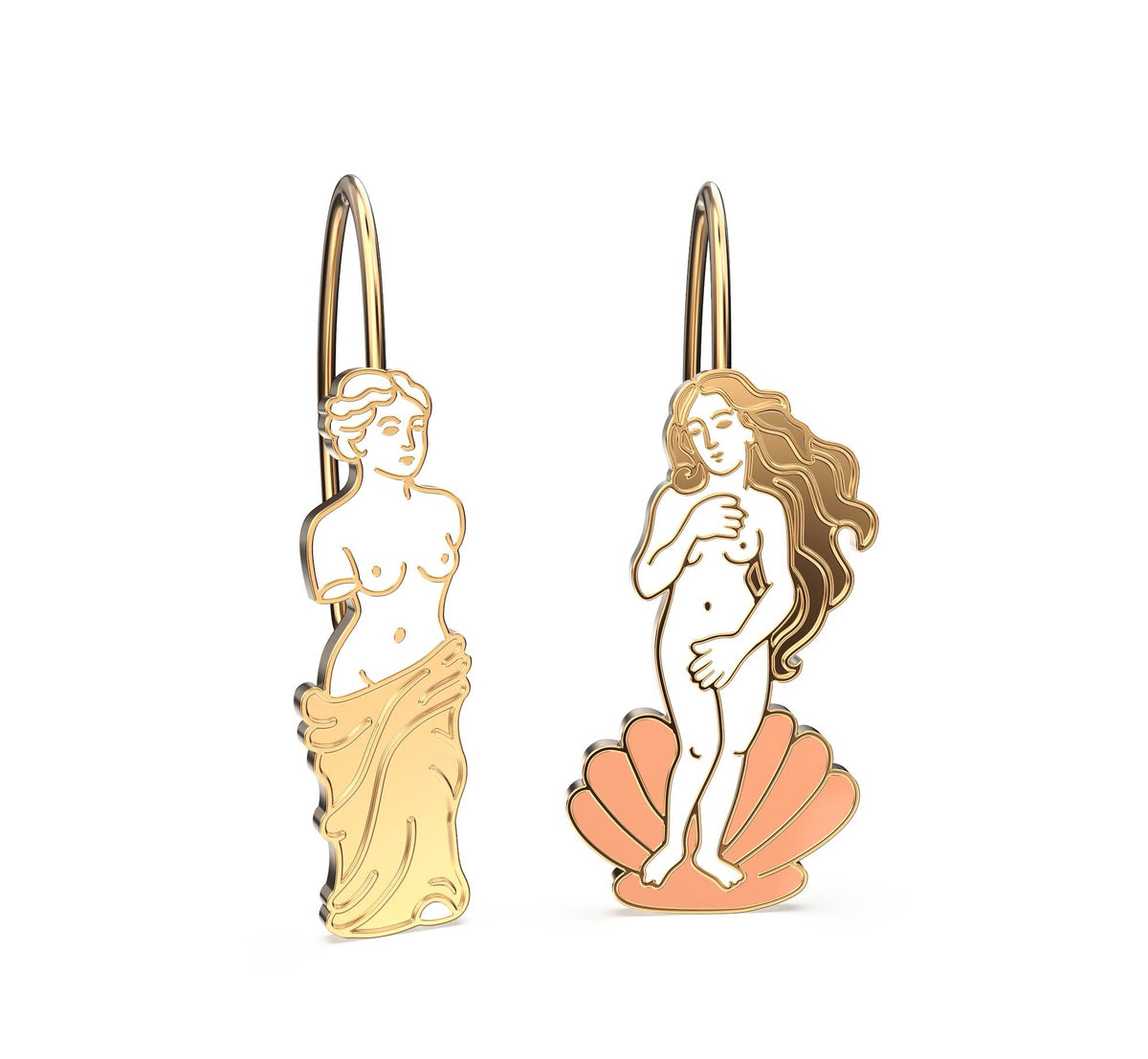 Goddesses Gold Drop Earrings | Museum Jewelry | Artist Gift