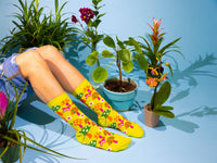Mushroom Butterfly Crew Socks | Retro 70s Gift | Small