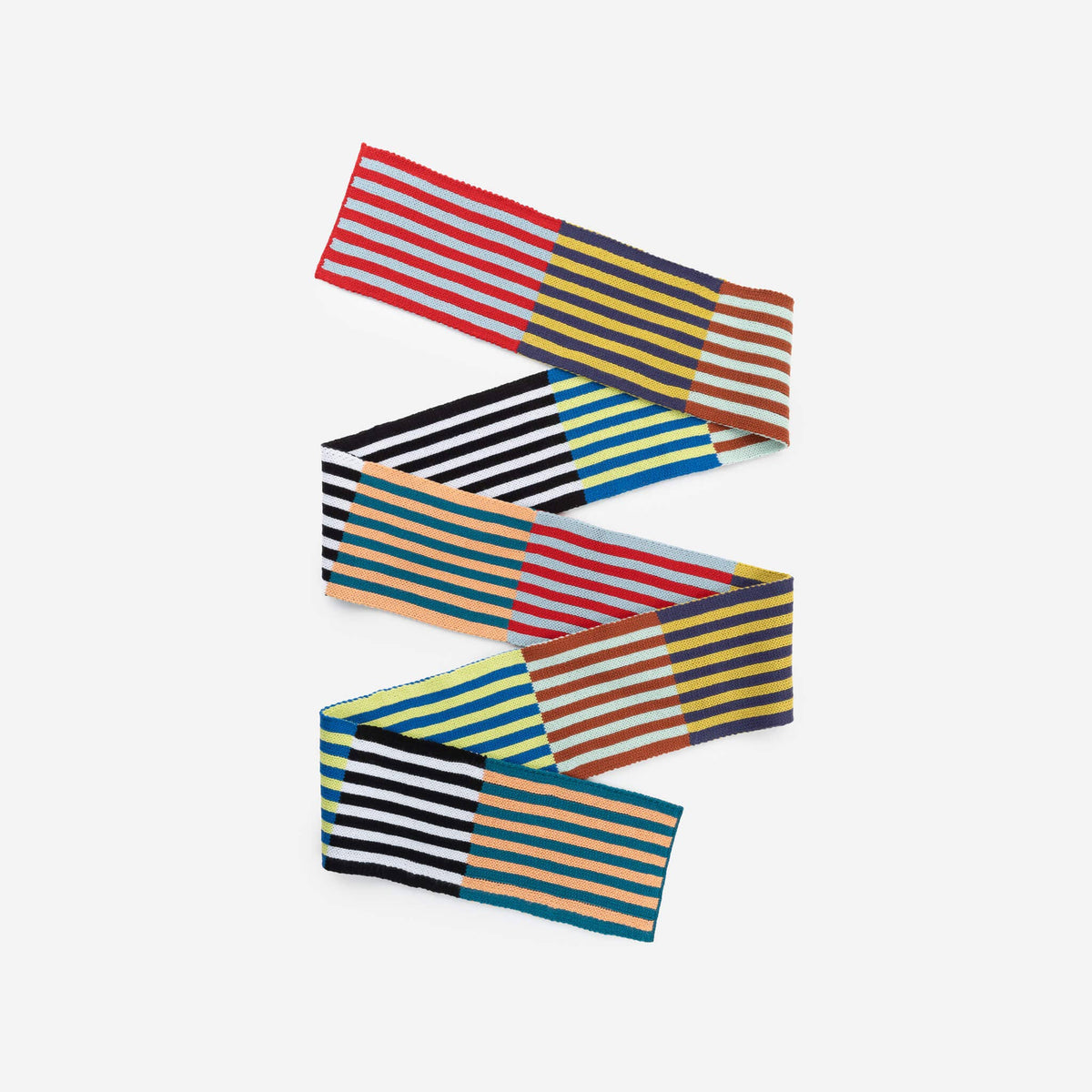Colorblock Stripe Skinny Scarf