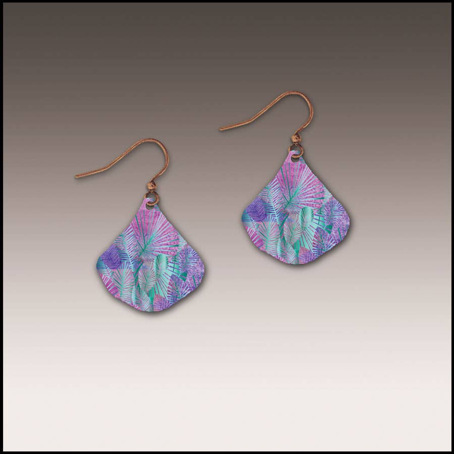 Tie-dye Abstract Ginkgo Handmade Earrings