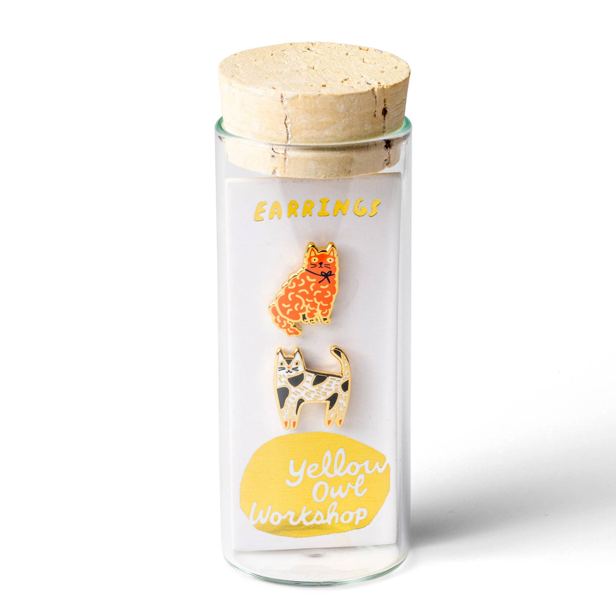 Cat Earrings | Cat Lover Mismatched Gold Studs