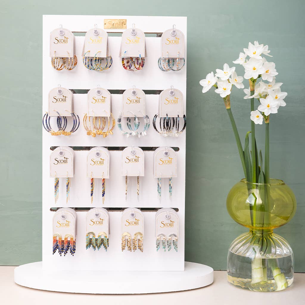 Chromacolor Miyuki Thread Earring - Cobalt Multi/Gold / Scout