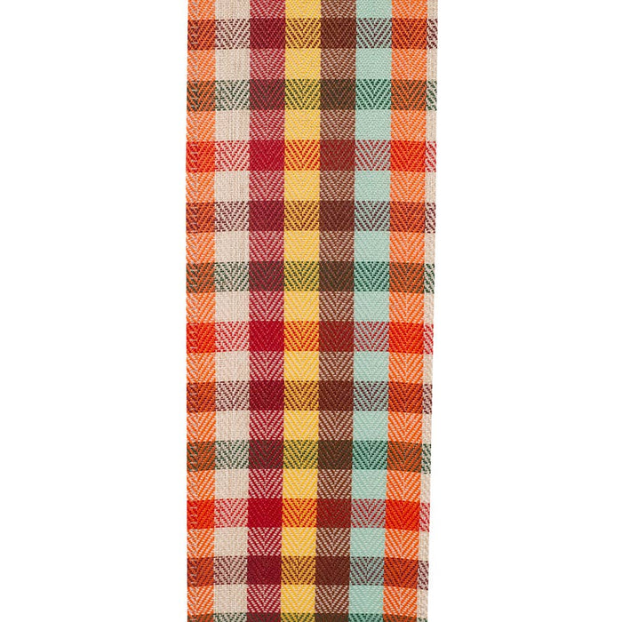 Tonal Twill Plaid Wired Edge, Multi, 2-1/2 In