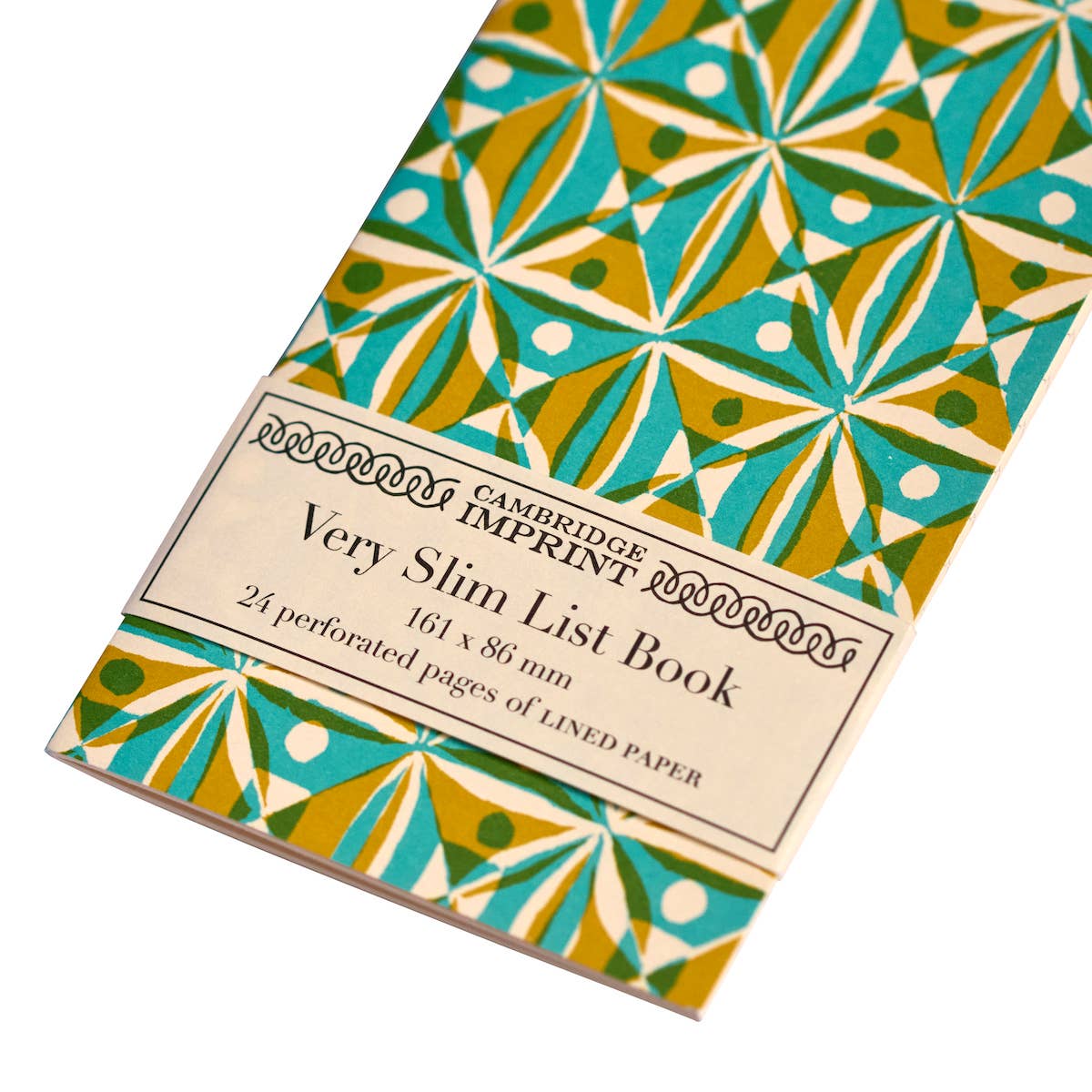Very Slim List Book Kaleidoscope Yellow and Turquoise