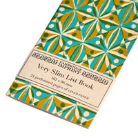 Very Slim List Book Kaleidoscope Yellow and Turquoise