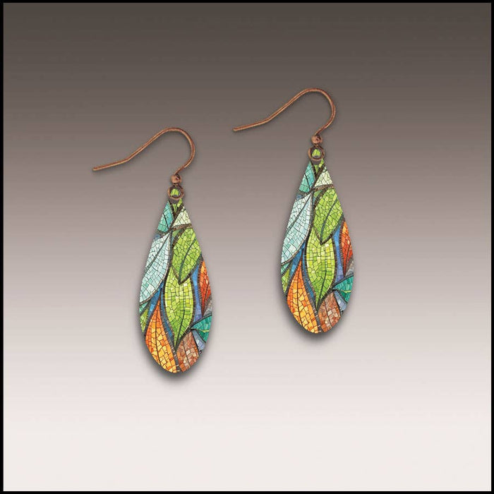 Floating Leaves Dew Drop Handmade Earrings