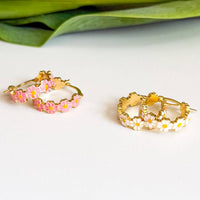 Daisy Baby Hoop Earrings