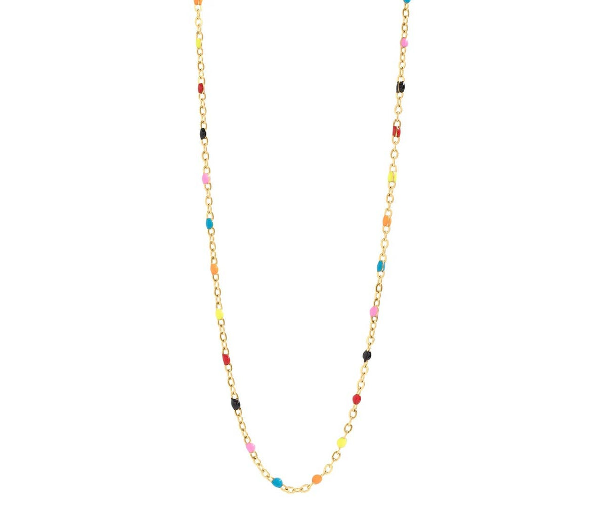 Paisley multi confetti chain necklace | 18k gold plated