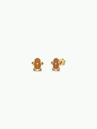 Gingerbread Man Enamel Flat Back Kids Earrings