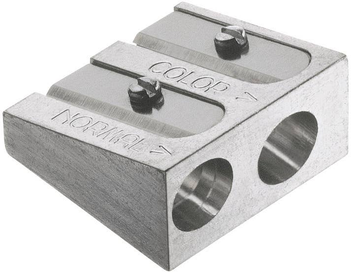 Double Hole Metal Pencil Color/Graphite Sharpener Open Stock