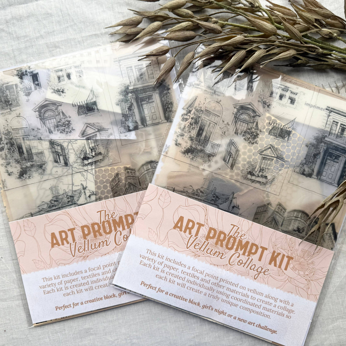 Collage Prompt Kit, Mixed Media Art Kit- Architecture