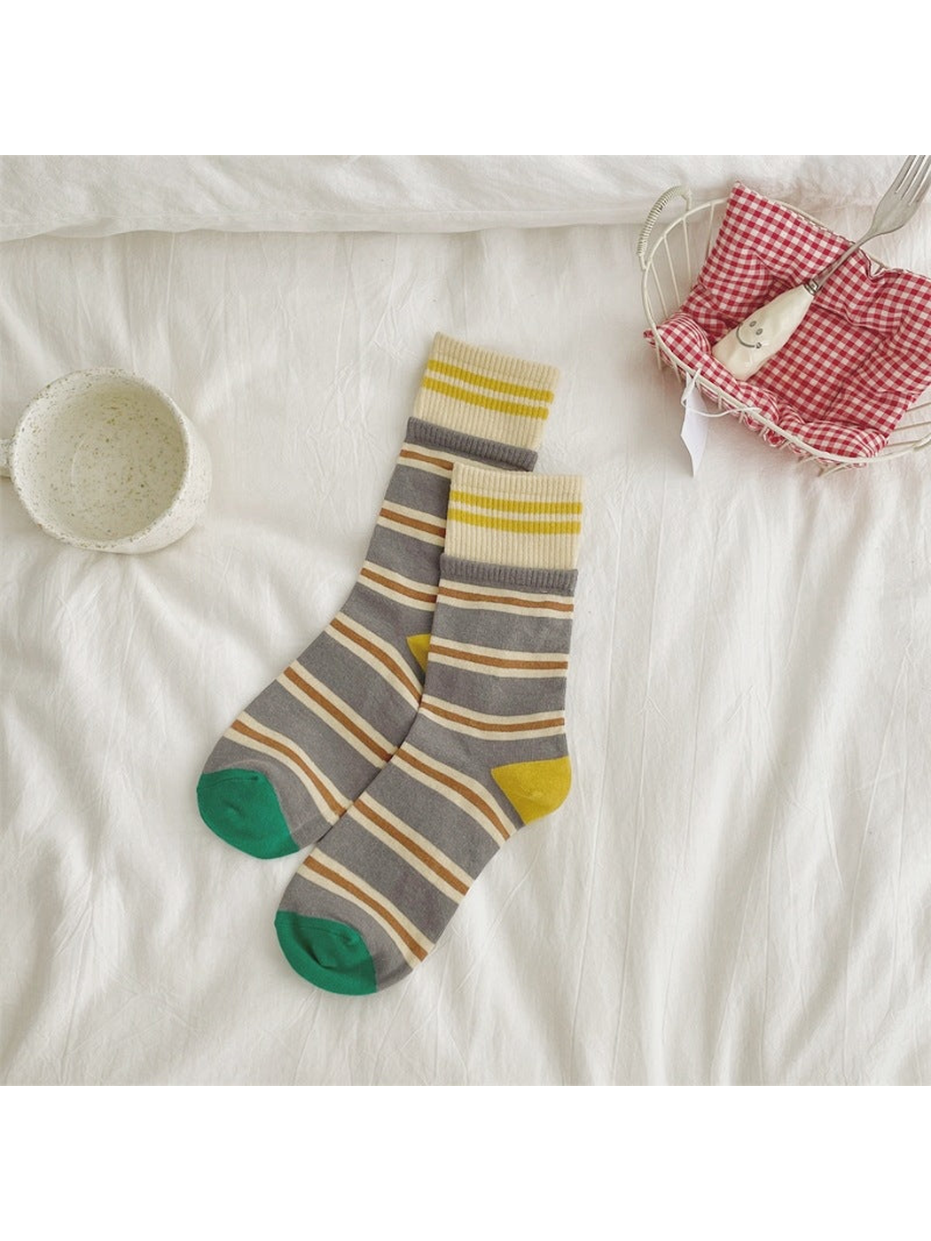 Rufia - Stripe Color Block Crew Socks