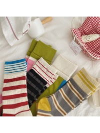 Rufia - Stripe Color Block Crew Socks