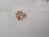 Porcelain Sun Statement Ring