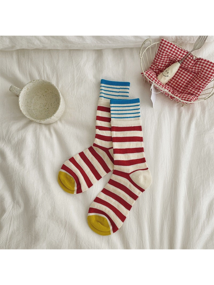 Rufia - Stripe Color Block Crew Socks