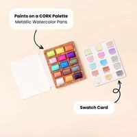 Watercolor Pans - Metallic 15 Colors (Pack of 5) Nano Pallet
