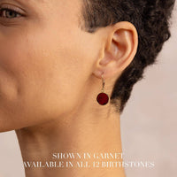 December Birthstone Earrings - Genuine Turquoise Circle Leverback 14k Gold Filled / Soul & Little Rose