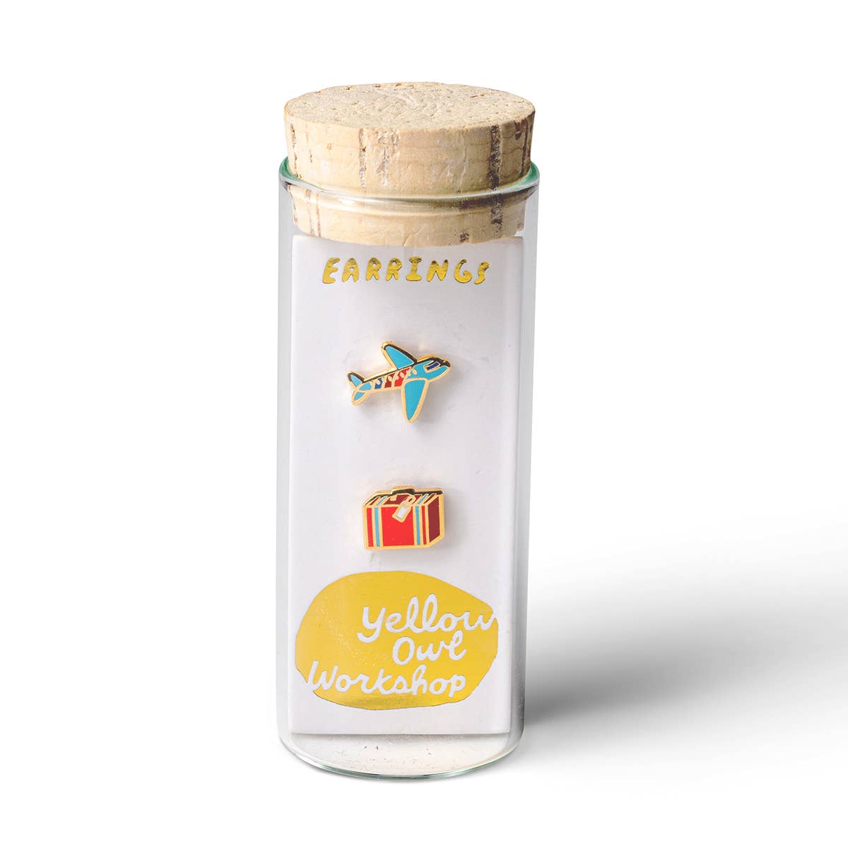 Airplane & Suitcase Earrings | Travel Mismatched Gold Studs