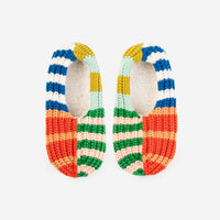 Patchwork Stripe Rib Slippers