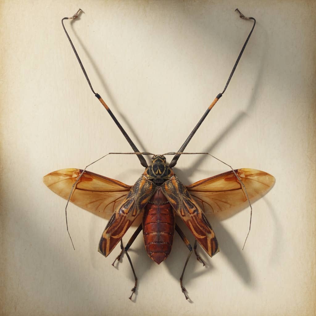 Harlequin Beetle Shadow Box (7x7) Real Framed Insect