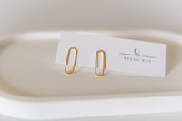 Carlysle Gold Plated Oval Studs - Small / Bella Rey