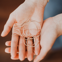 Minimal Hoop Earrings Handmade LARGE ORGANIC CIRCLE