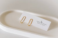 Carlysle Gold Plated Oval Studs - Small / Bella Rey