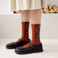 Vintage Floral Print Summer Socks / Rufia