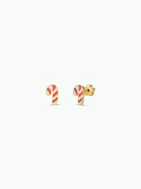 Candy Cane Enamel Flat Back Kids Earrings