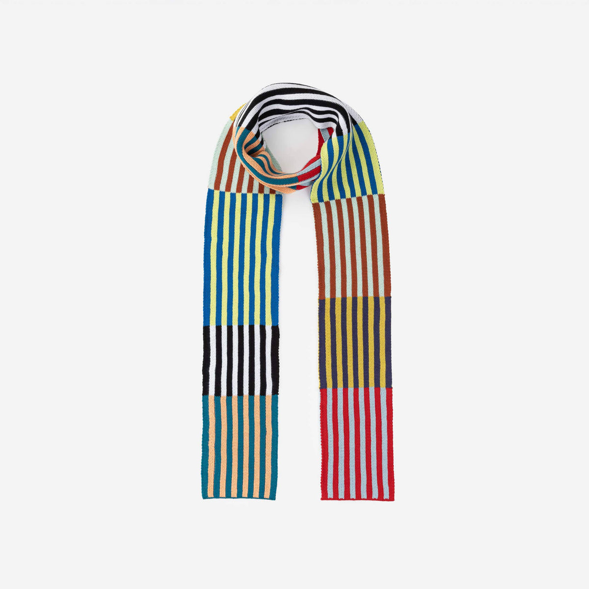 Colorblock Stripe Skinny Scarf