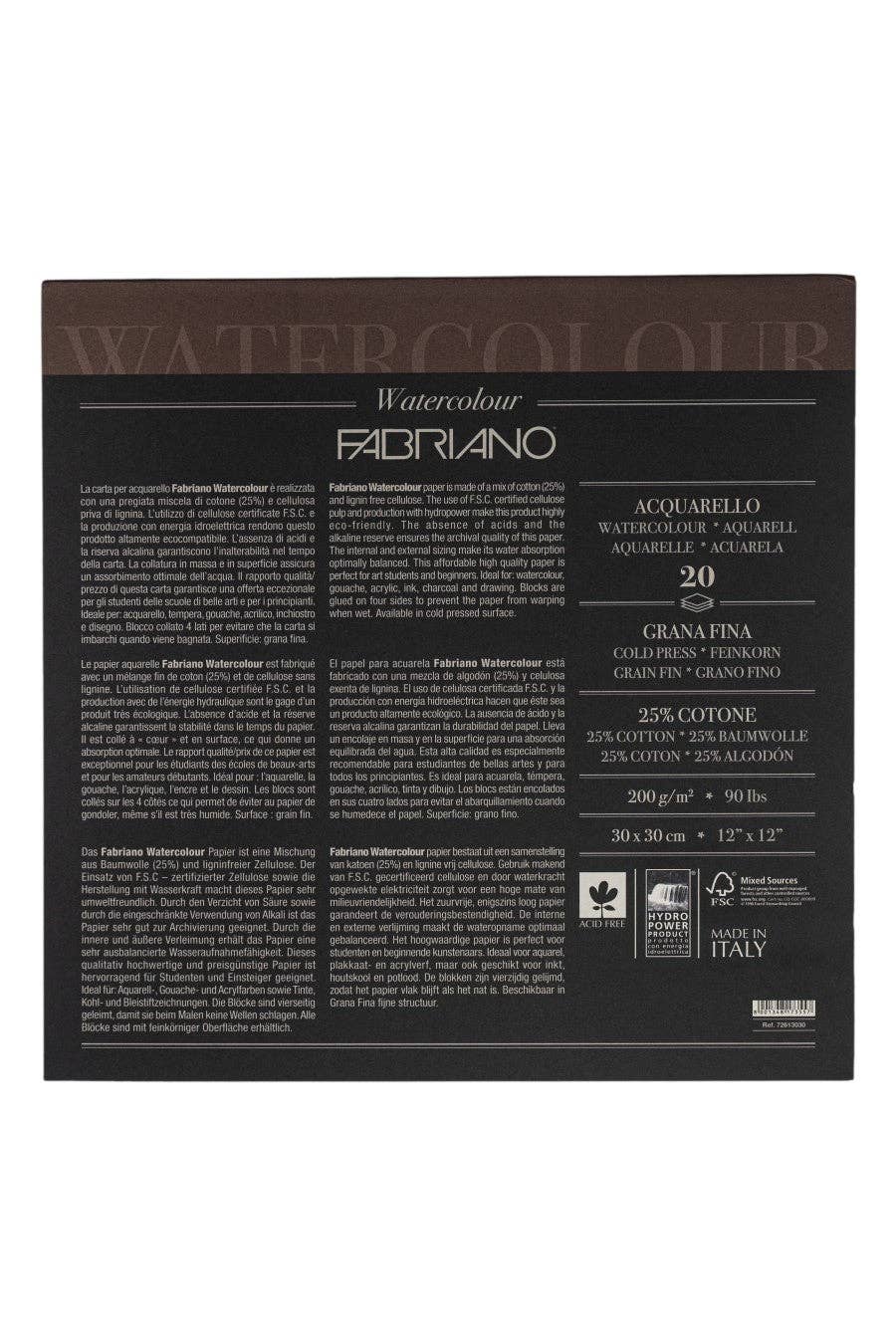 Fabriano Studio Watercolor Block, Cold Press