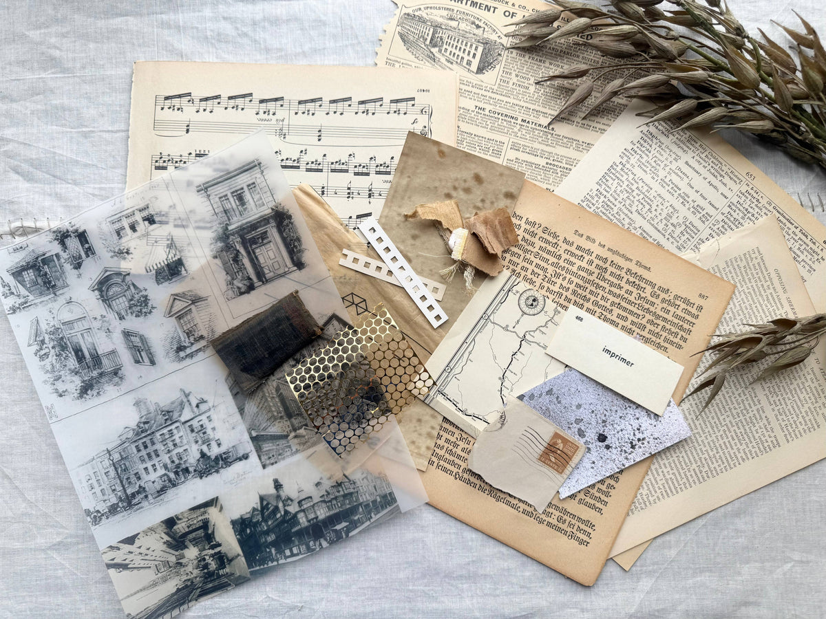 Collage Prompt Kit, Mixed Media Art Kit- Architecture