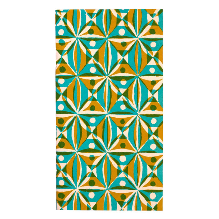Very Slim List Book Kaleidoscope Yellow and Turquoise
