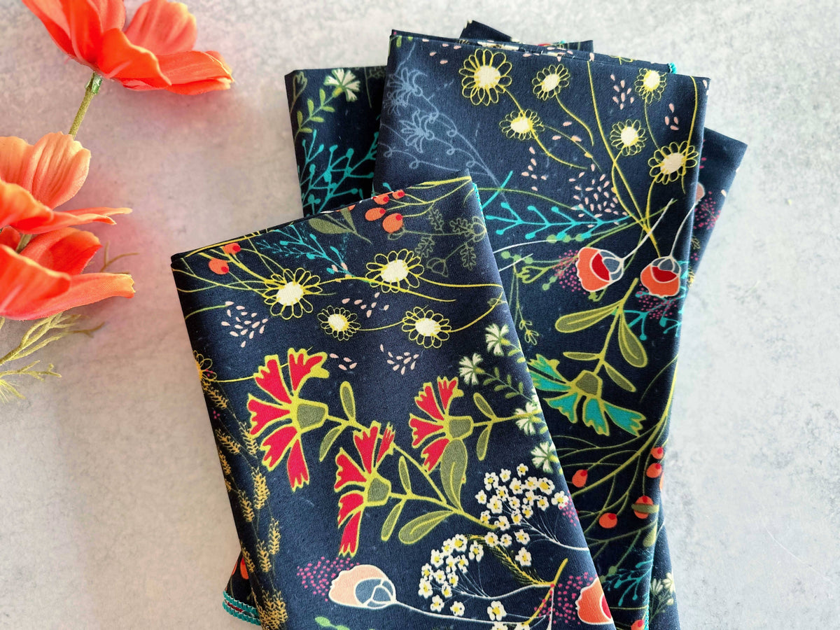 Pretty Peacock Cloth Napkins, set of four