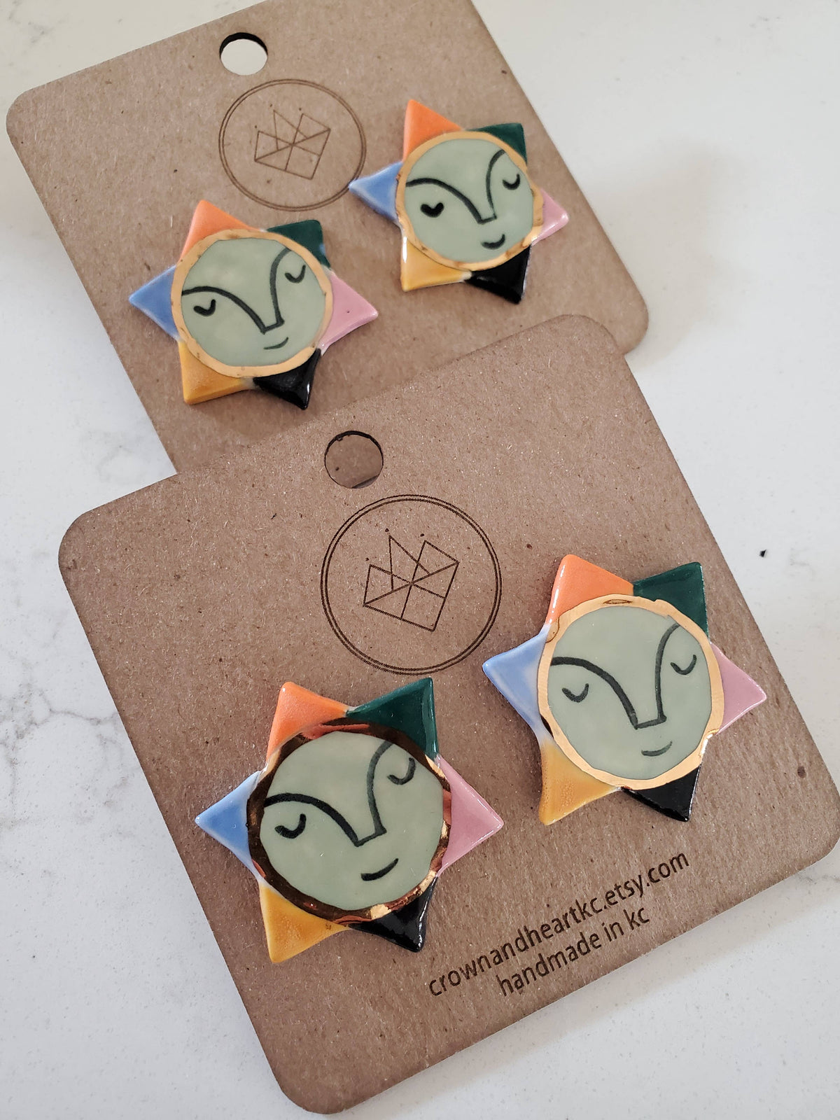 Midcentury Sun Stud Earrings